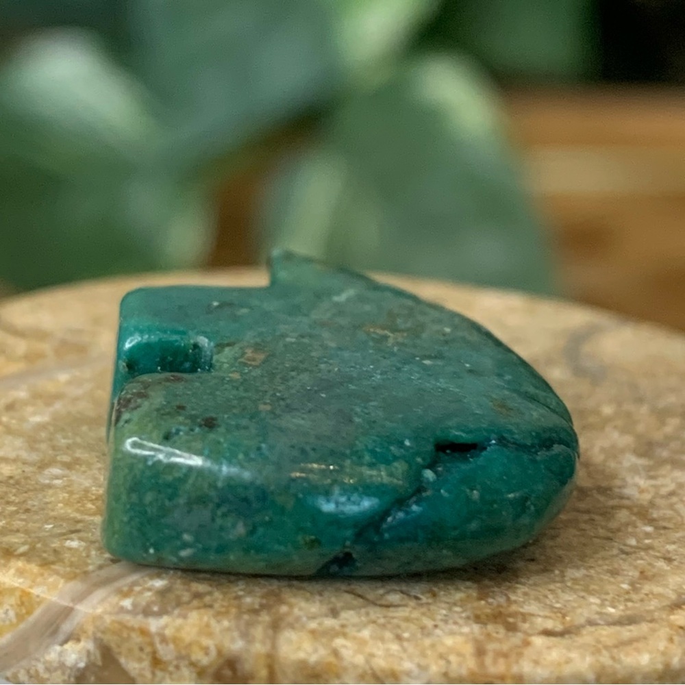Chrysocolla Bear Fetish Bead Native American Zuni Style Top Drilled Animal 1” - Picture 10 of 15